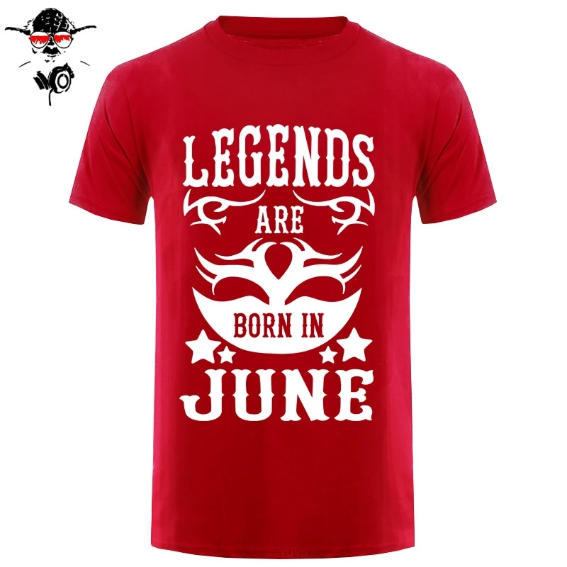 Летняя мужская футболка с принтом Legends Are Born In June футболка-забавный подарок на