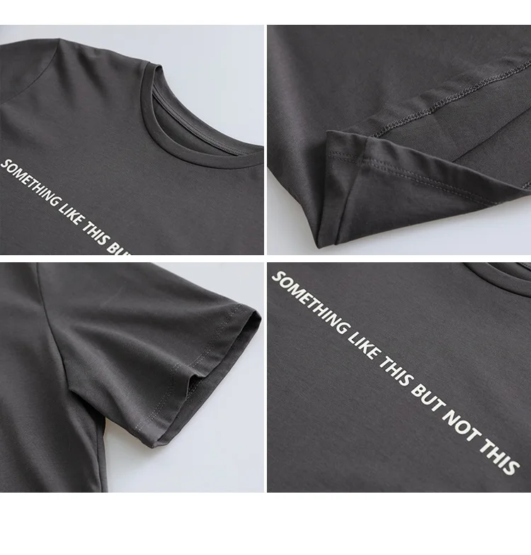 Short Sleeve Slogan Tee Shirt Women Crew Neck Cotton T-Shirts Brief | Женская одежда