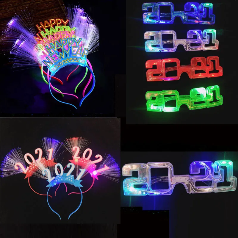 10 шт. номер 2021 мигающие шторы с затвором светодиодные очки мисветильник свет