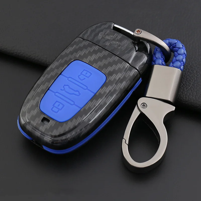 Силиконовый чехол из углеродного волокна с Дистанционным Ключом для Брелока Для