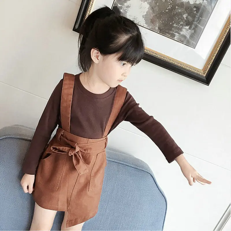 

Весенние детские спортивные костюмы для девочек 2021, комплект одежды с длинным рукавом, футболка + платье, детская одежда из 2 предметов, праздничный костюм для девочек