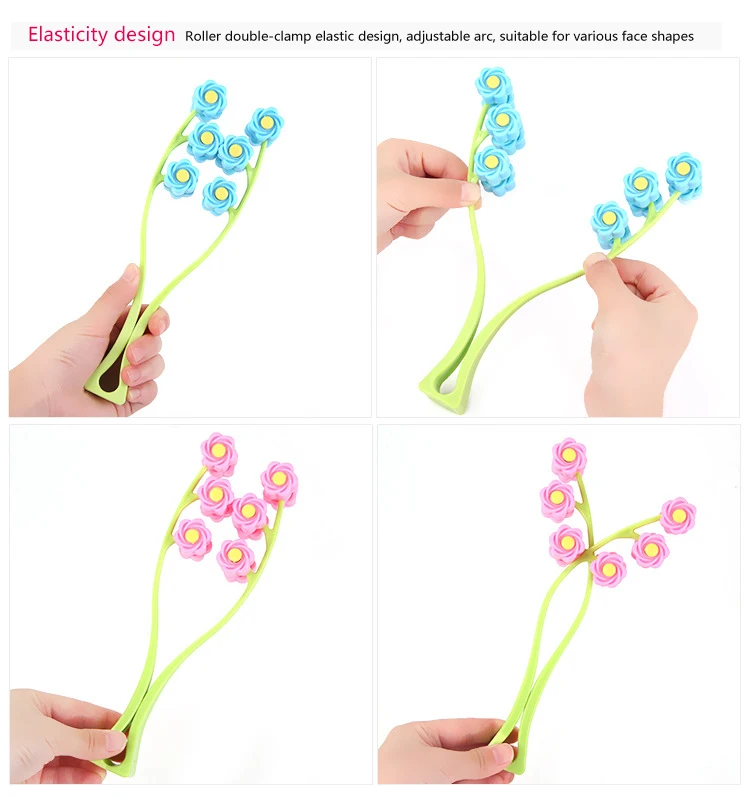 Портативный роликовый массажер для лица в форме цветка V массаж против морщин рук