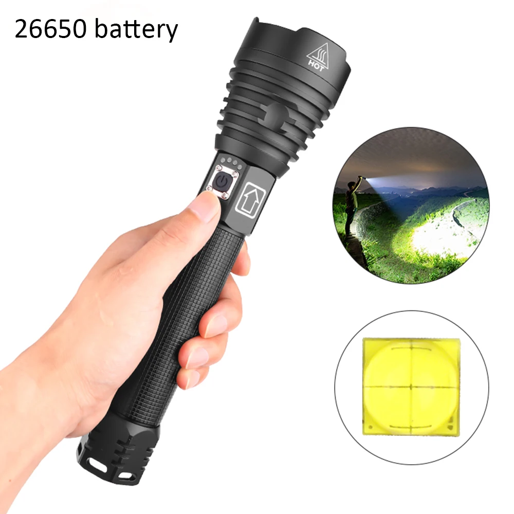 

XHP90 Light Bulb Led Flashlight Ultra Bright Camping Light Waterproof Zoomable Bicycle Light With Rope For Outdoor Hiking