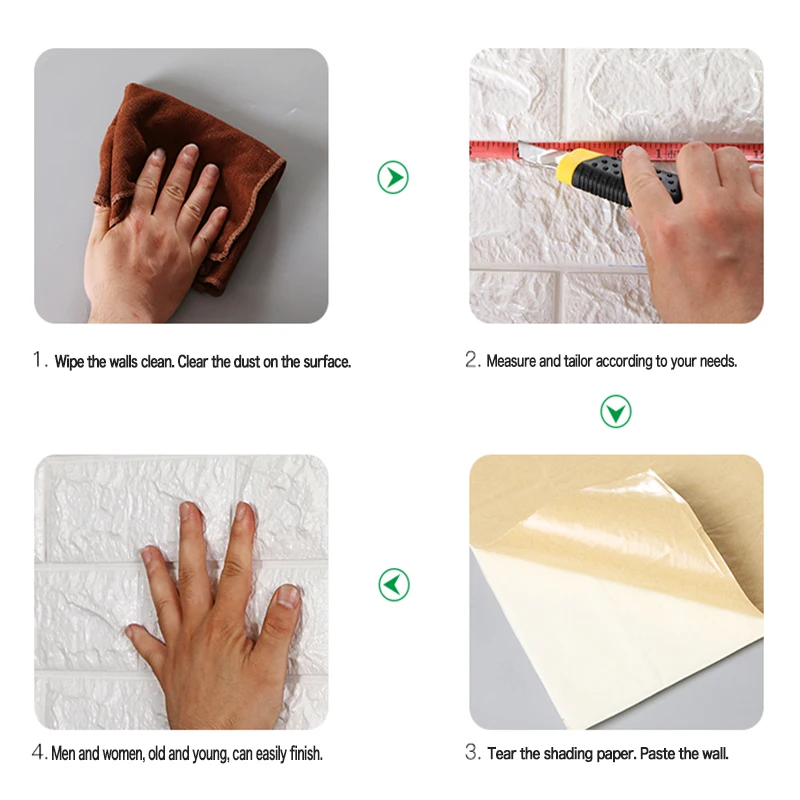 70 * 77 Three-dimensional Wall Stickers Anti-collision Soft Bag Foam Imitation Brick Pattern Wallpaper Self-adhesive Waterproof | Дом и сад