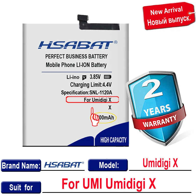 HSABAT 0 цикл 5100 мАч аккумулятор для UMI Umidigi X Высокое качество Мобильный Телефон |