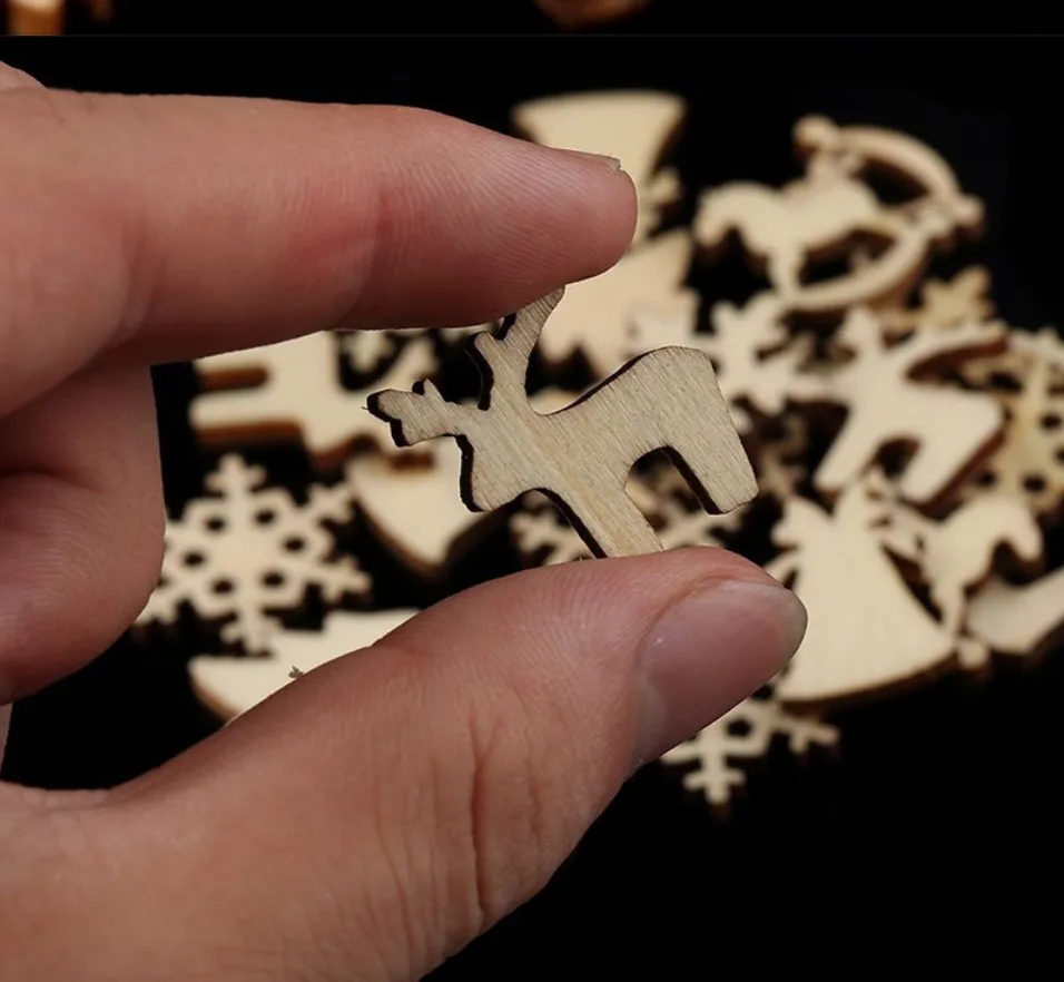 100 шт Мини Деревянные Рождественские елки новогодние вечерние украшения для дома