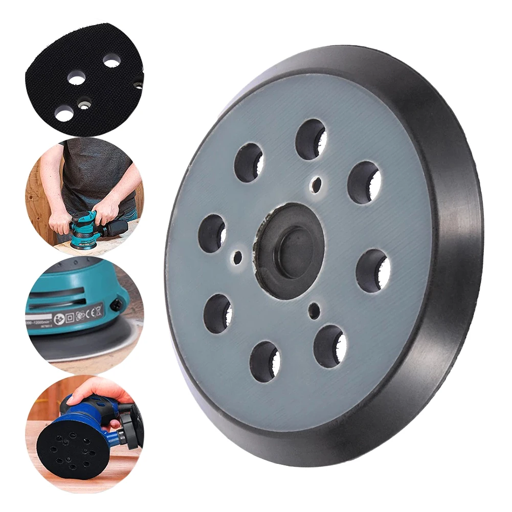 

5pcs 5inch Part Discs Durable Dust Free Home Easy Install Cushion Hook Loop Sander Pad Power Tools 8 Hole Polishing Replacement