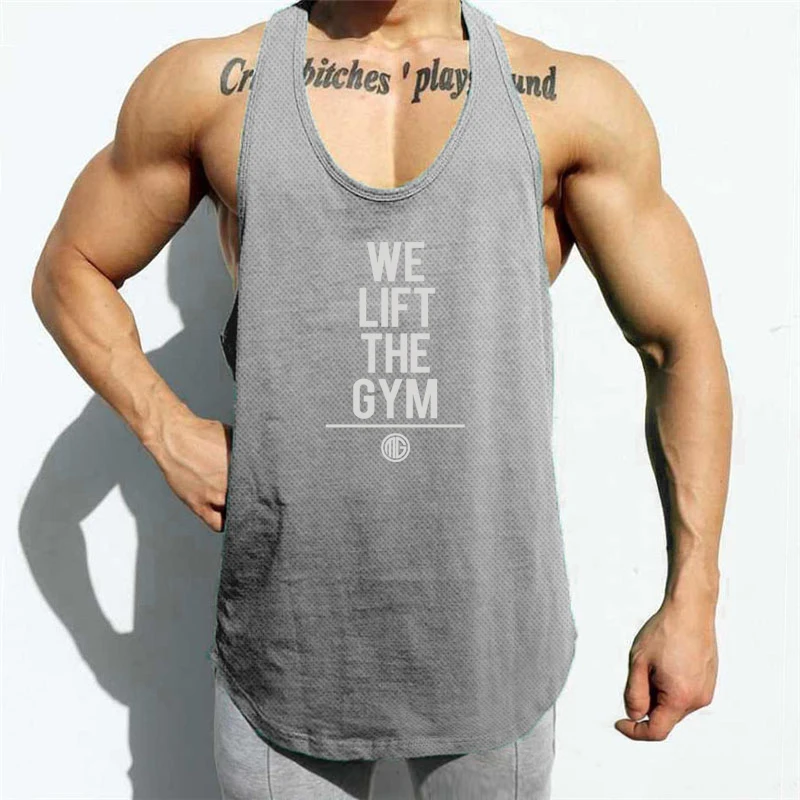 

New Fashion Mesh Gym Clothing Mens Bodybuilding Stringer Tank Top Fitness Sleeveless Shirt Running Vest Quick Dry Singlets