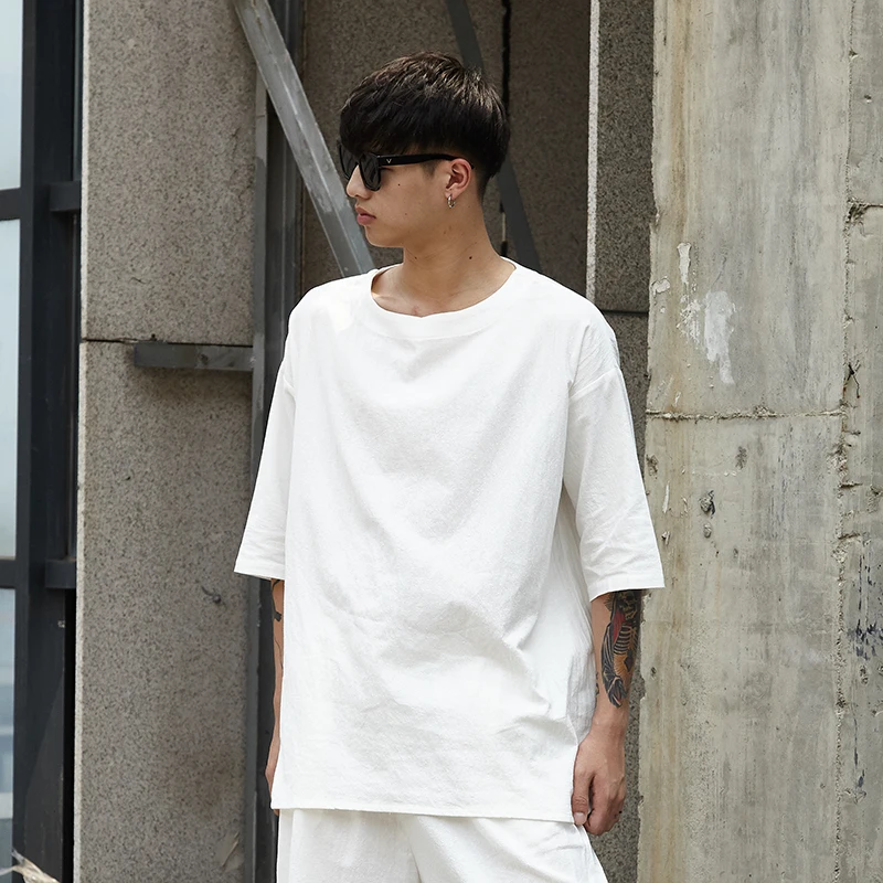 Футболка мужская хлопковая с короткими рукавами Повседневная Свободная рубашка