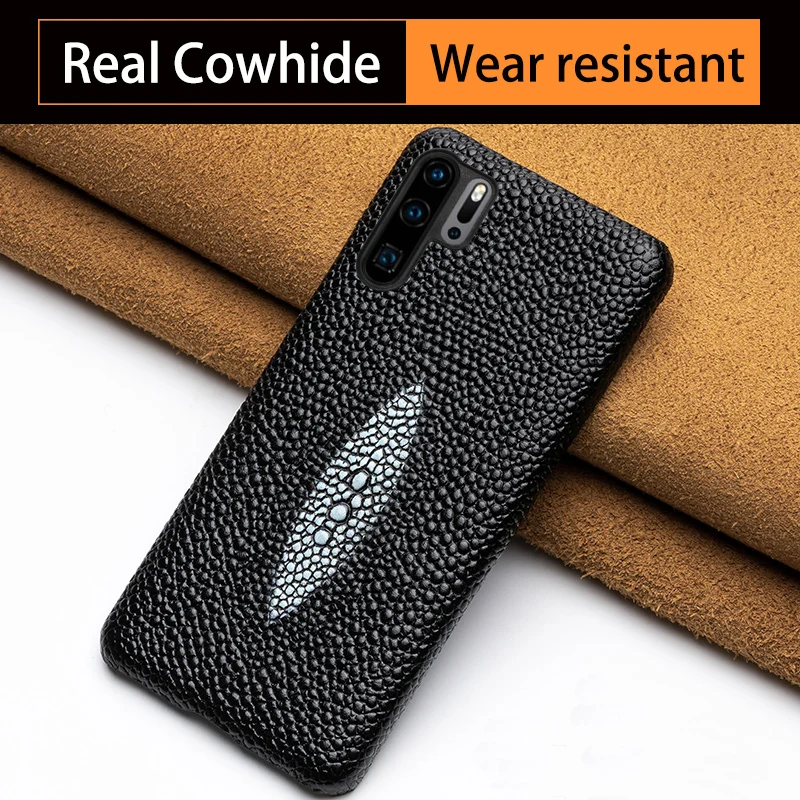 

Leather Phone Case for Honor 60 60pro Case For Magic3 Pro case Cowhide Cover For Honor X30 Pearl Fish Texture Case for Honor