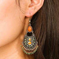 fashion casual vintage bohemian style peacock pendant earrings vintage earrings for ladies big eardrops in exaggerated style