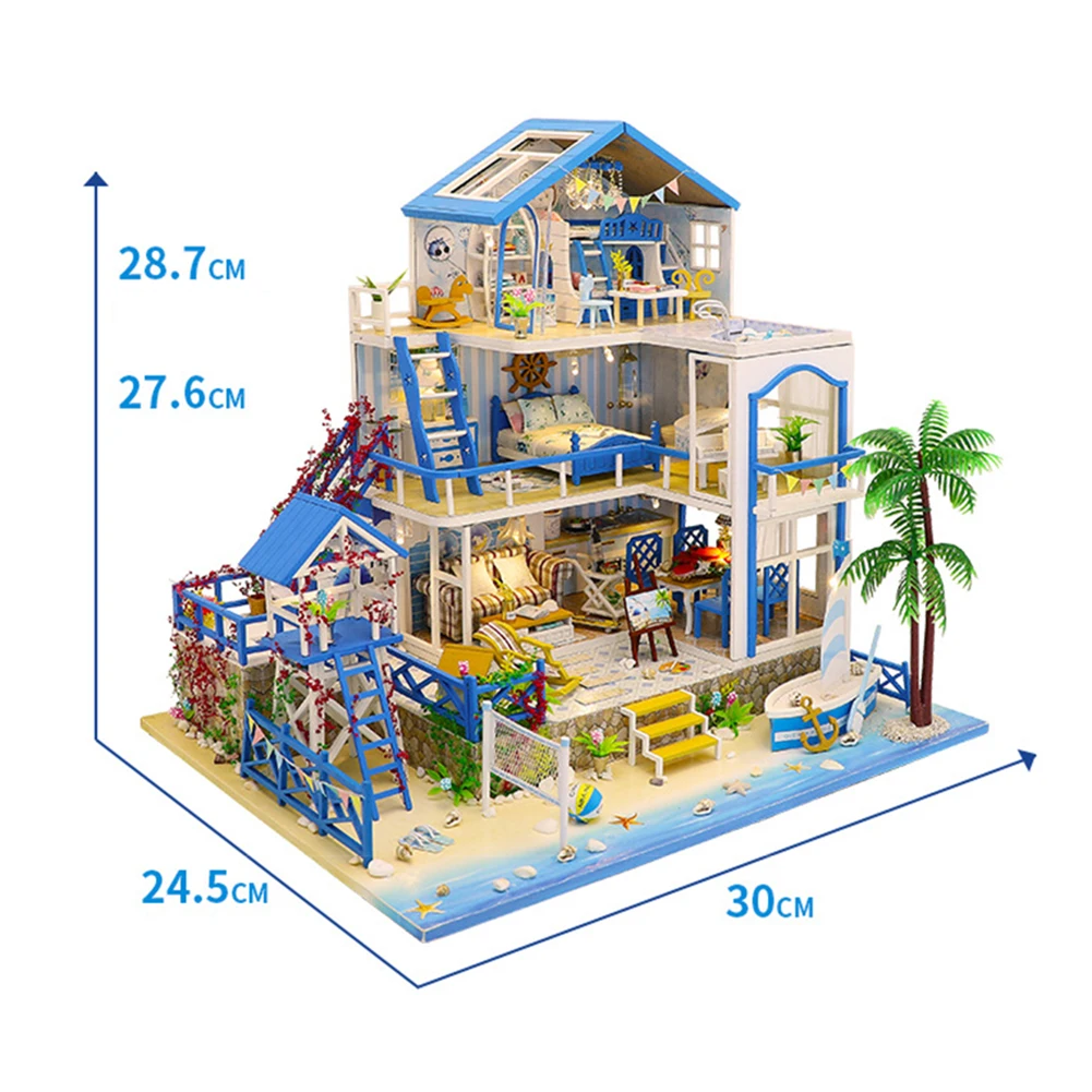 

DIY Miniature Cottage Assembly Building Blocks Model Toy Handmade 3D Mini Wooden Doll House Furniture Children Birthday Gift 1pc