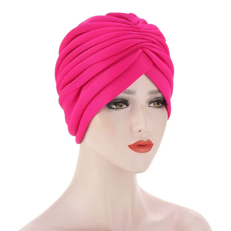 

New Fashion Turban Hats for Women Warm Winter Headscarf Bonnet Femme Cap Muslim Wrap Head Stylish Indian Space Cotton Hand Hat