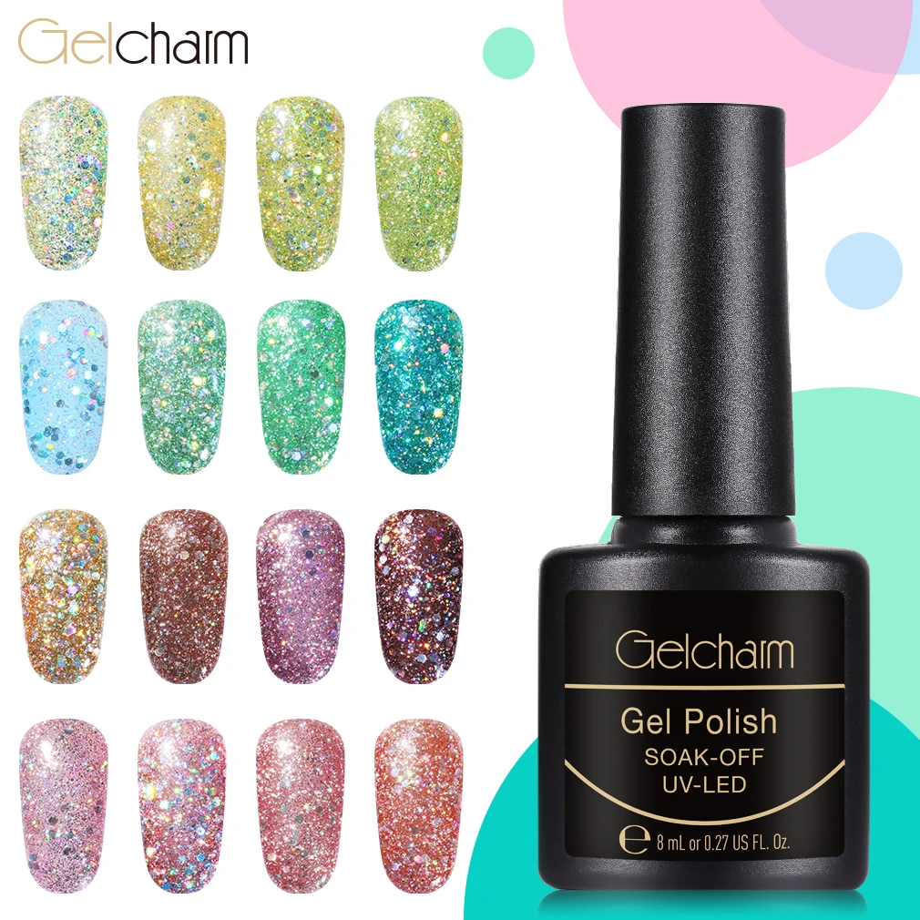 Gelcharm 8 мл блеск цвета серии Гель лак для ногтей УФ светодиодный отмачиваемый