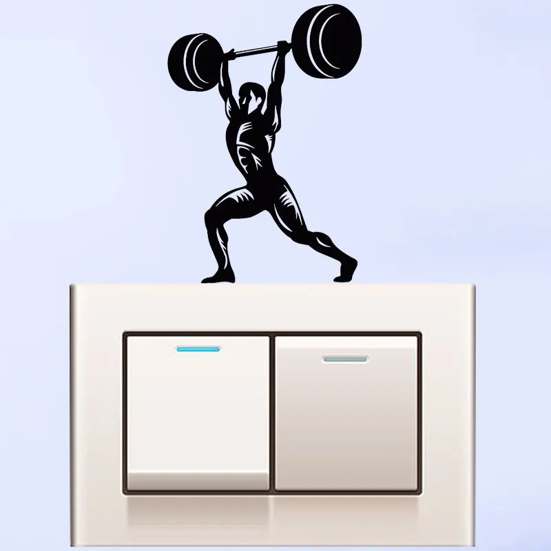 Наклейка на стену для спальни с изображением бодибилдинга тренажерного зала
