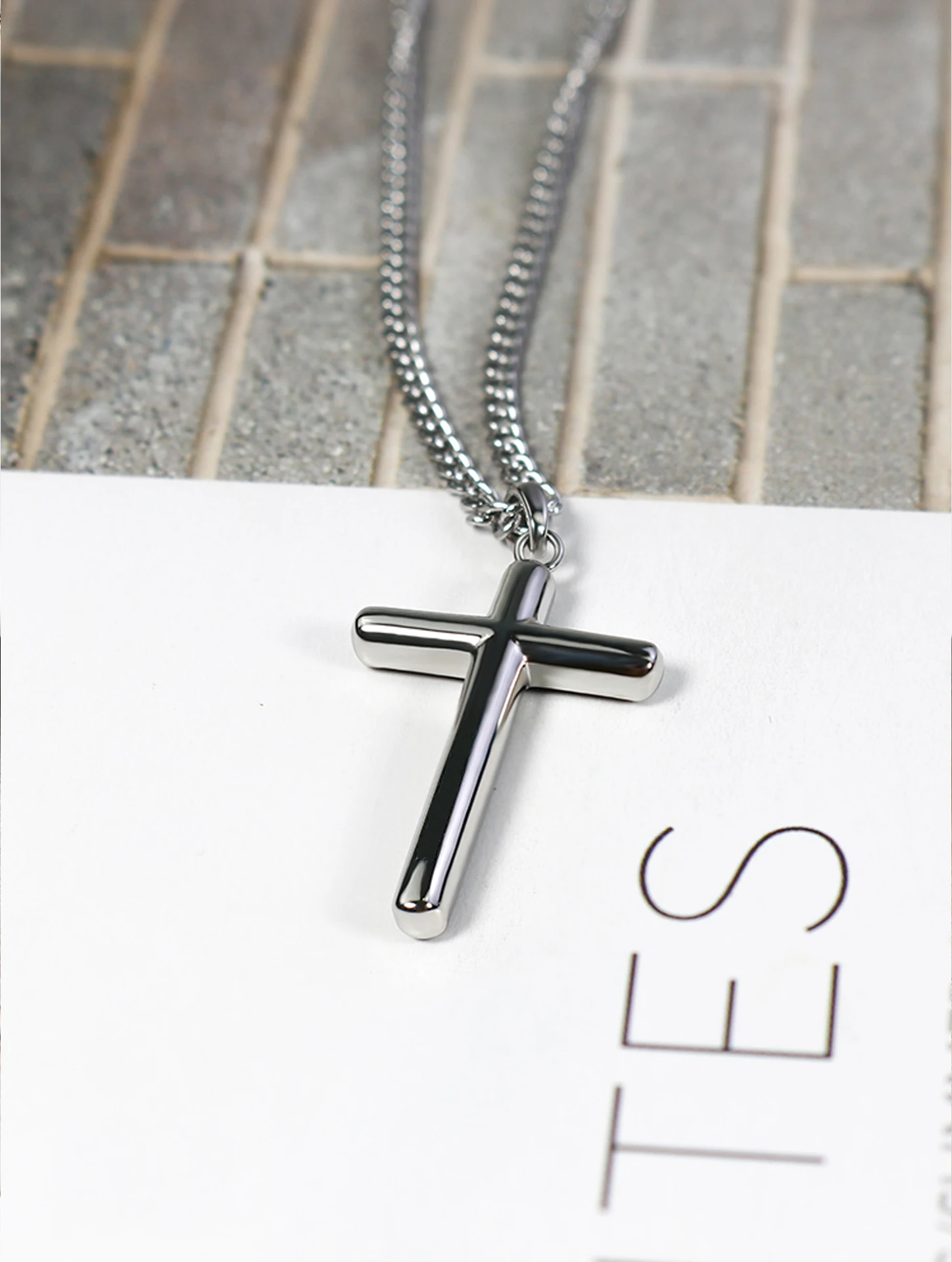 

SWA Fashion Jewelry Exquisite Black Cross Necklace Charm Accessories Gifts
