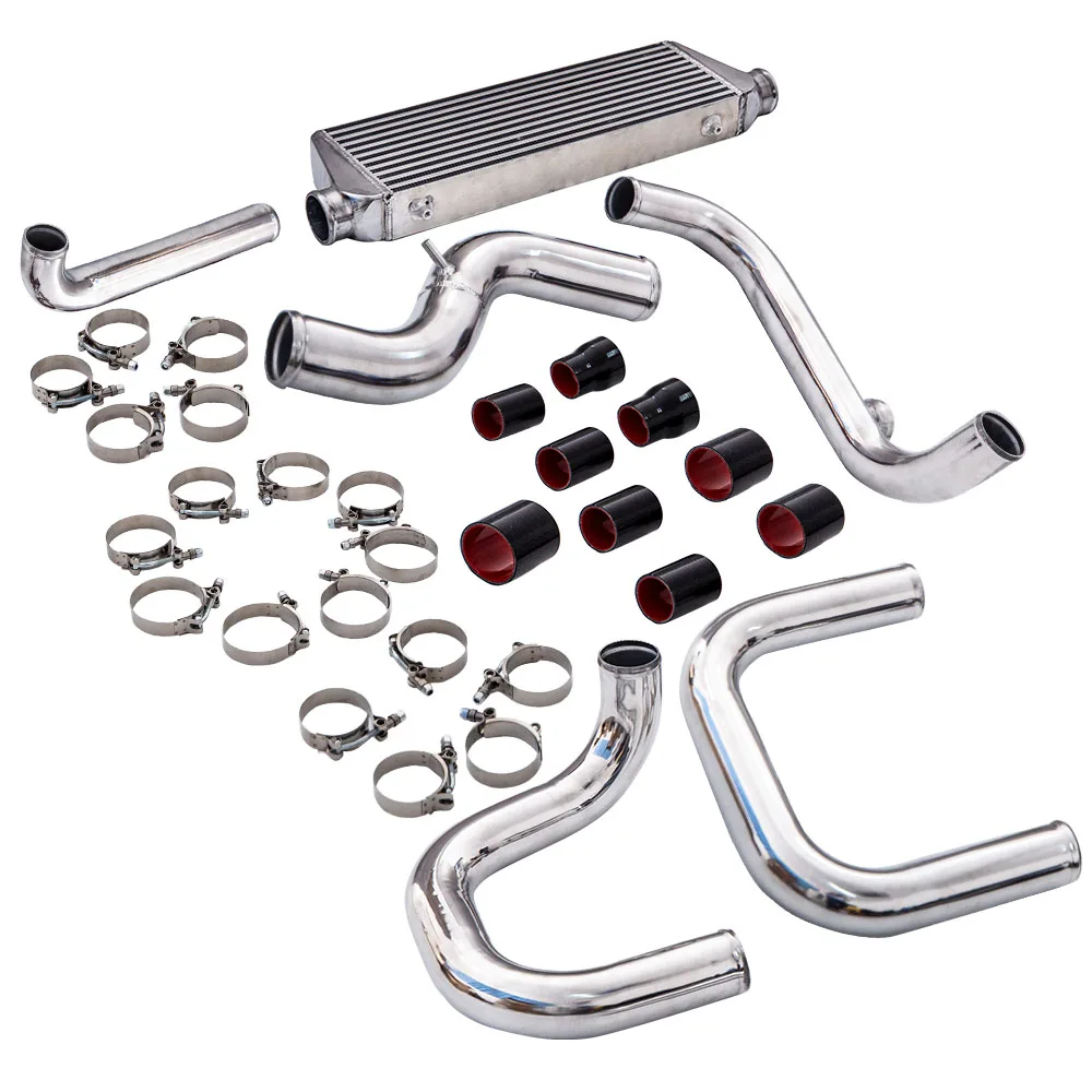 Inlet/Outlet Intercooler + Aluminum Pipings T-Clamps for Honda Civic 1992-1995