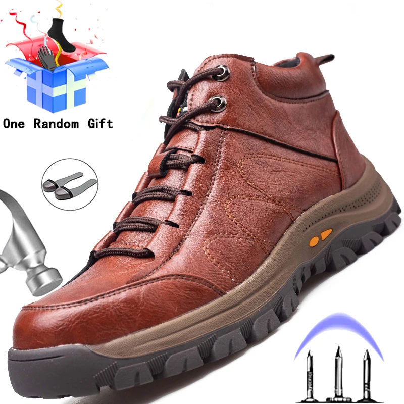 Мужские ботинки Безопасная обувь неразрушаемые рабочие кроссовки Обувь со