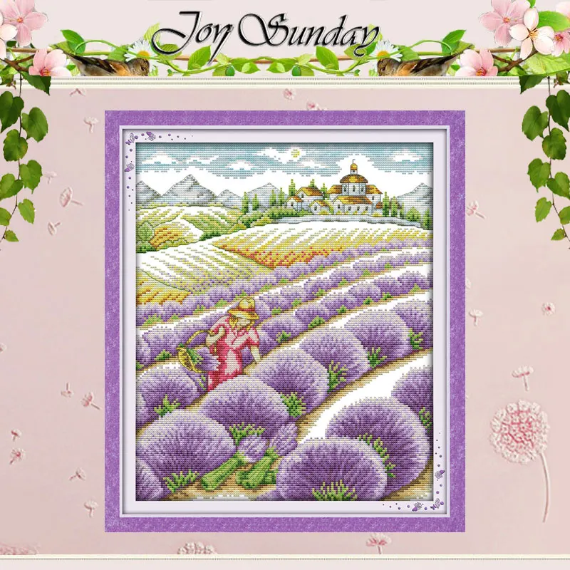 Набор для вышивки крестиком лавандовое поле (2) 11CT 14CT оптовая продажа|cross stitch 11ct|cross