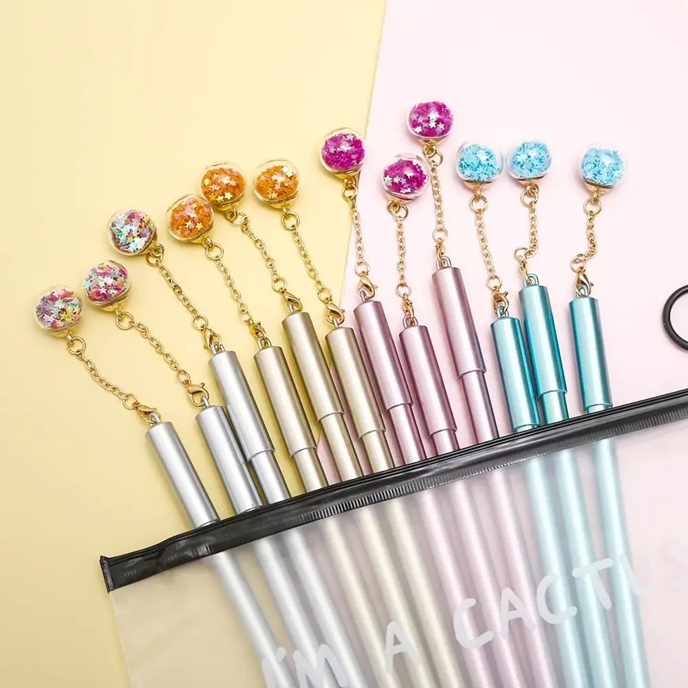 12 шт./компл. креативные милые шар геля подвеска pens синие чернила Kawaii магазина канцелярских принадлежностей вещь Карандаш Чехол сумка Школа Материал стационарный