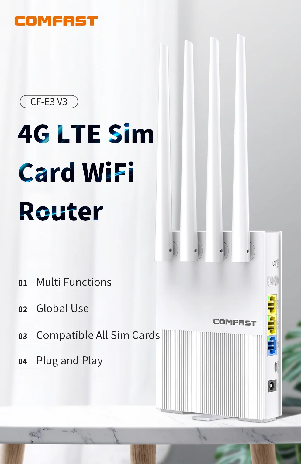 4G LTE WiFi роутер 4 антенны sim-карта WAN LAN Cat4 открытый беспроводной сетевой расширитель