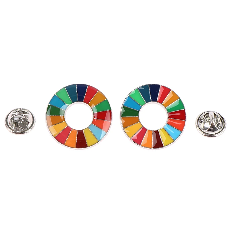 

Enamal 17 Colors Sustainable Development Goals Brooch United Nations Pin Badge Color Drip Oil And Enamel Commemorative Badge
