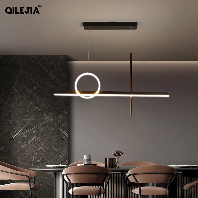 Oro Negro Color LED lámparas colgantes Luces colgantes modernas para la cocina comedor salón Loft accesorio de iluminación para interior Decoración