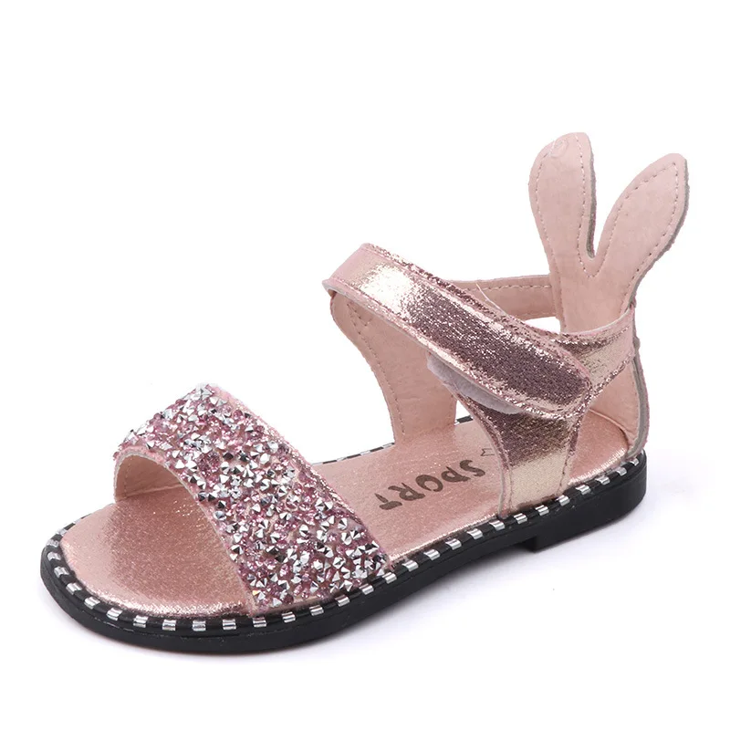 2020 летние сандалии для девочек блестящие туфли в стиле Принцесса маленьких
