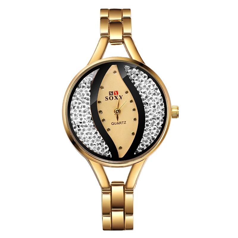 Женские кварцевые наручные часы стразы нержавеющая сталь|Женские часы| |