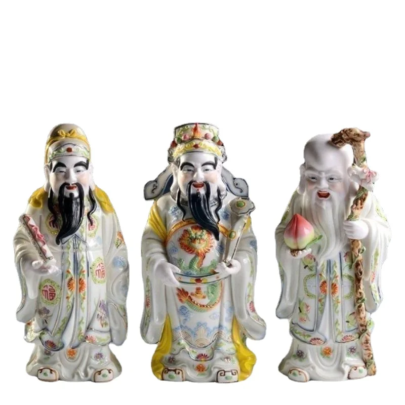 

Cerámica clásica china de la longevidad de la Fortuna, dios de la riqueza, Buda, decoración para el hogar, regalos para sala de