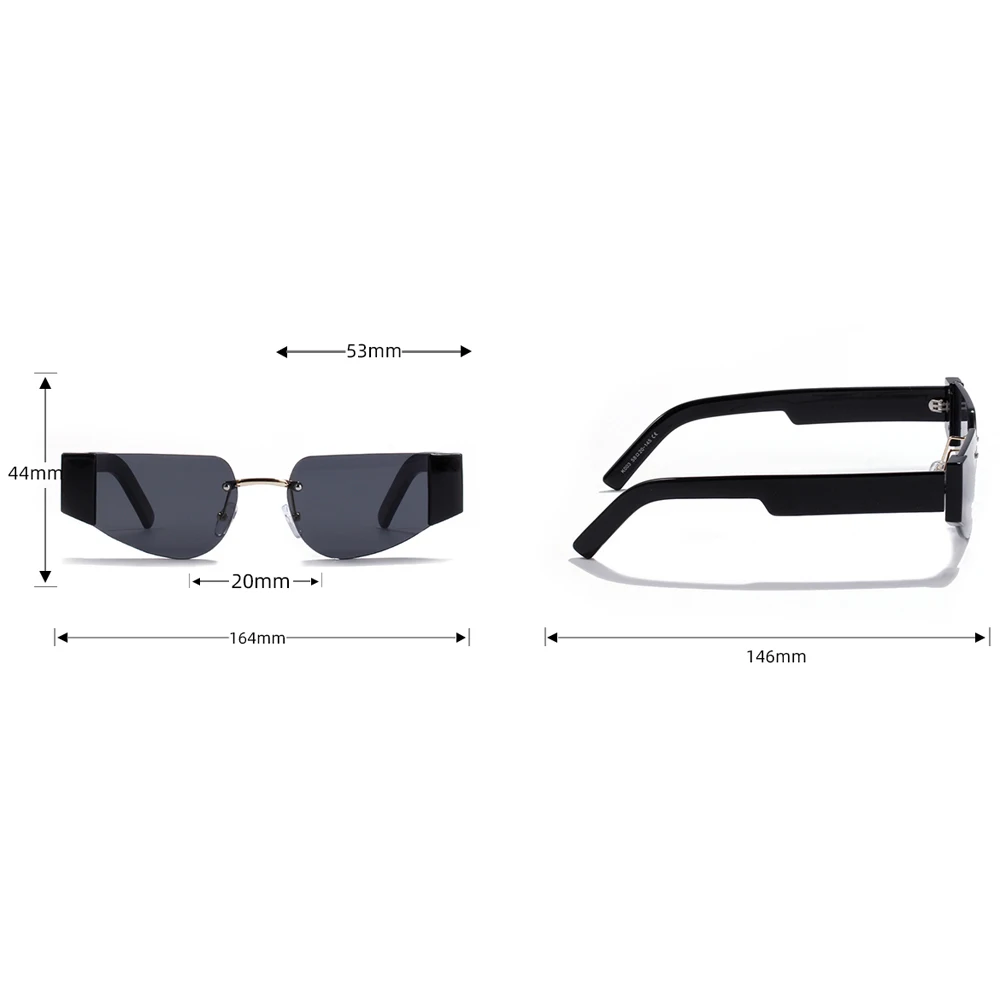 

Kachawoo retro sunglasses for women rimless leopard pink white ladies sun glasses cat eye uv400 shades Spring birthday gifts