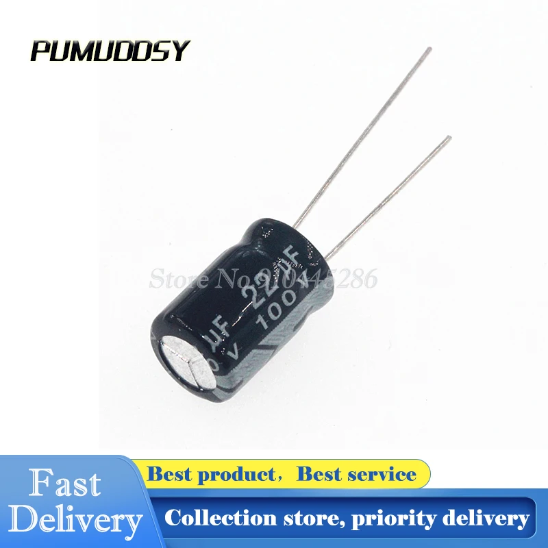 

20PCS/LOT 22uF 100V Aluminum electrolytic capacitor 6.3*11 Electrolytic Capacitor 100v 22uf 6.3x11mm