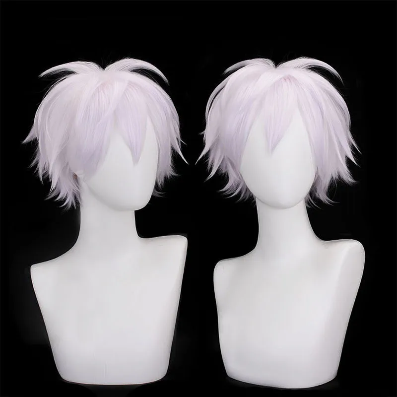 

Anime Jujutsu Kaisengojo Satoru Cos Wig Distributed Version Soaring Upturned Short Hair Silver White Variety Of Styles Available
