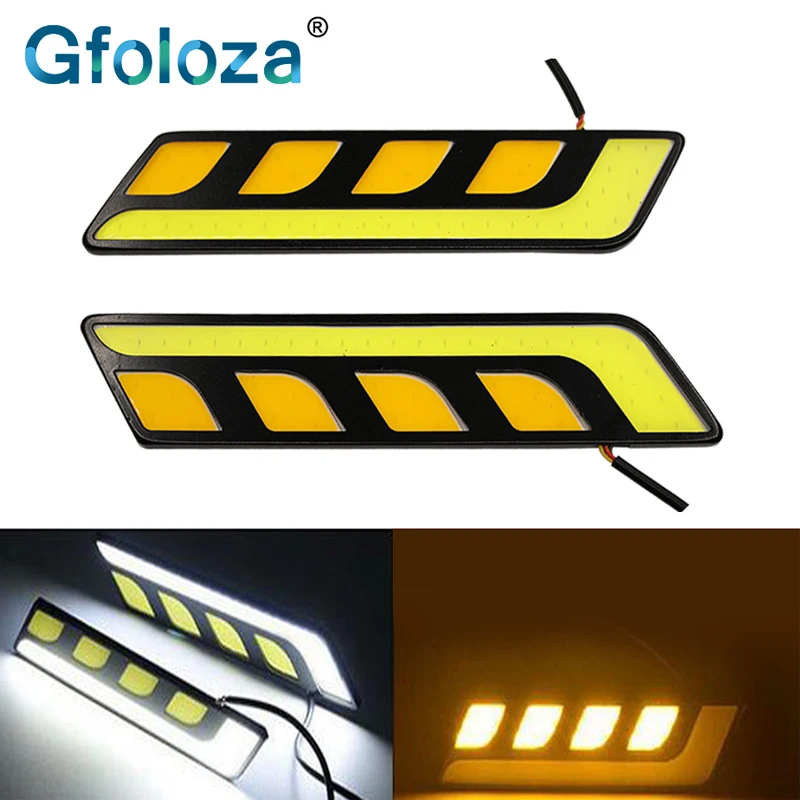 Светодиодные дневные ходовые огни Gfoloza 2 шт. противотуманные фары