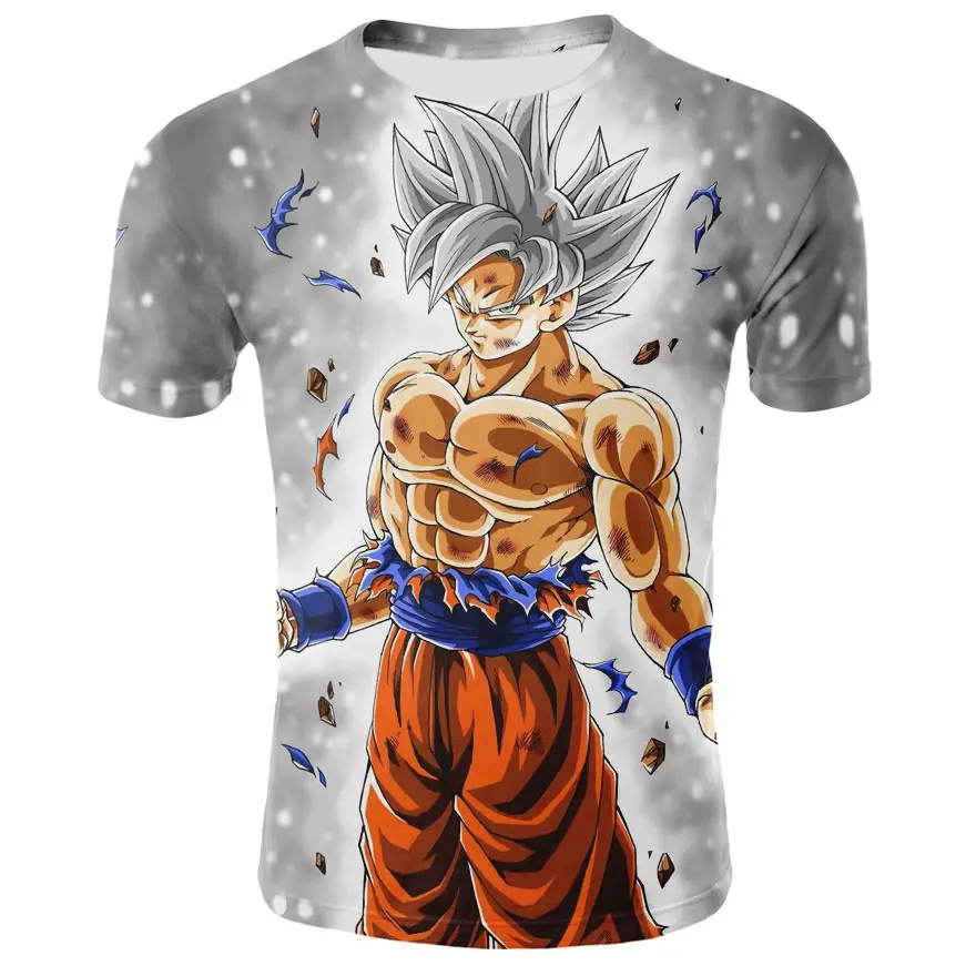 Dragon Ball Z серия футболка Goku Для мужчин рубашки с коротким рукавом рисунком из