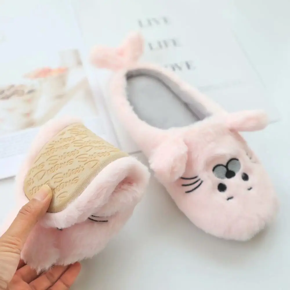 Домашние тапочки для девочек морские со львом легкие домашние на плоской подошве