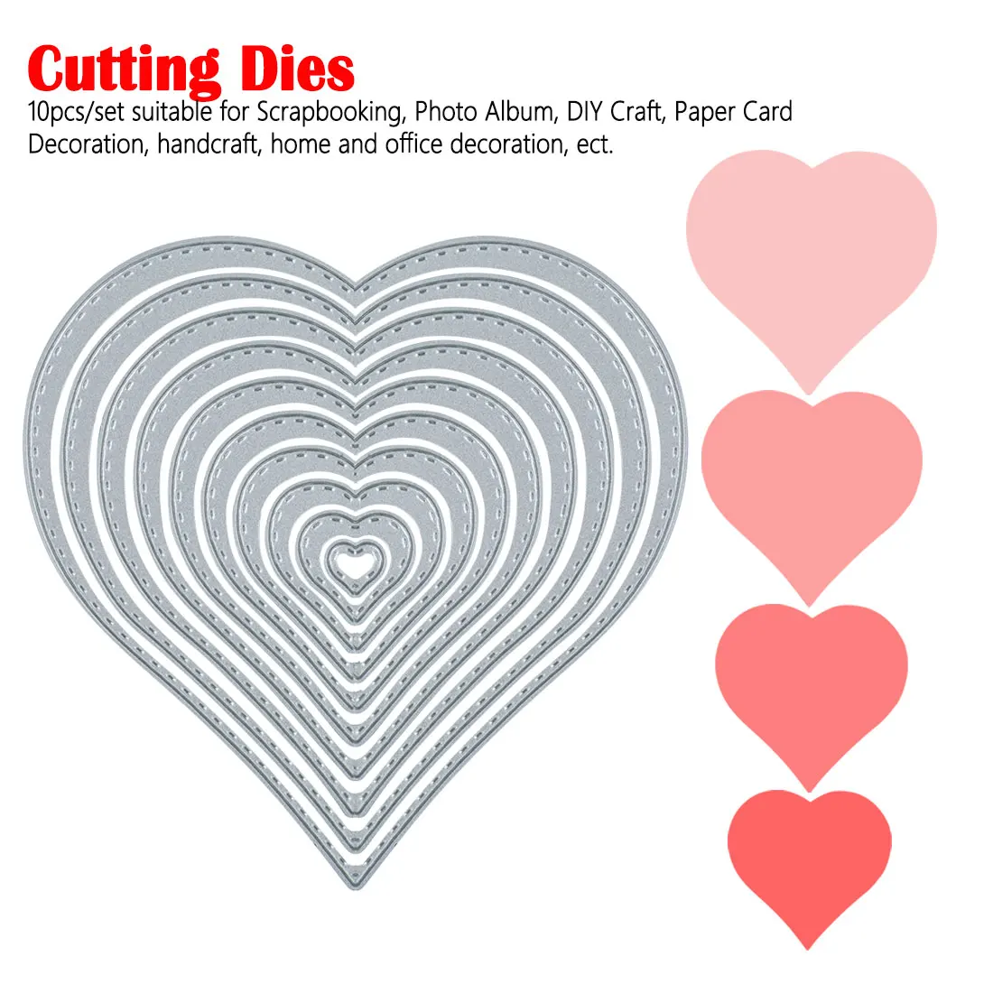 10 шт/комплект с надписью Love в форме сердца металлический Трафаретный вырубной