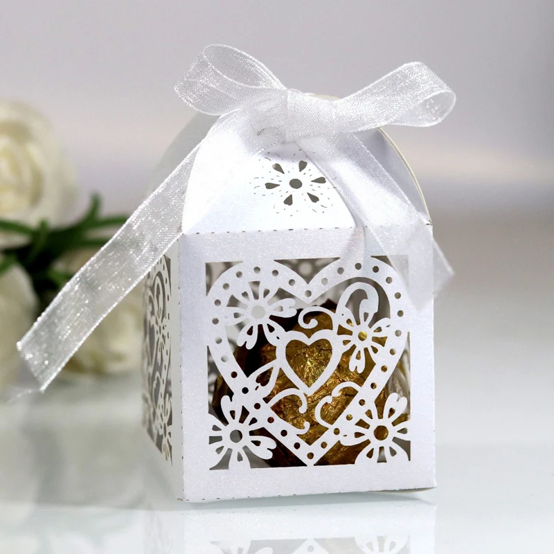 50 шт. коробка для конфет с бантом | Дом и сад