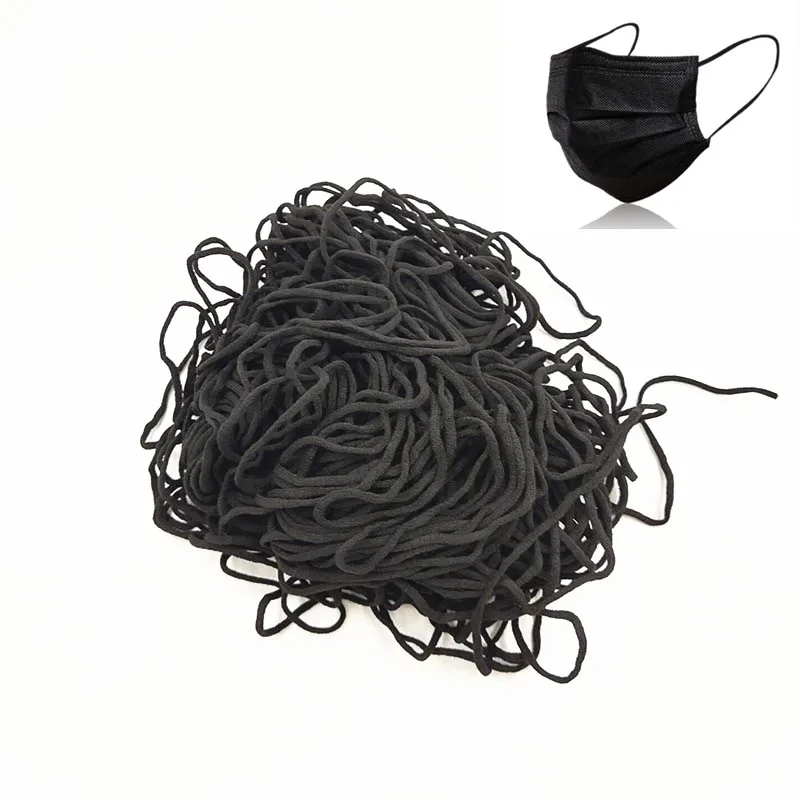Резинка для рта круглая эластичная повязка 3 мм черно-белая веревка маски лица