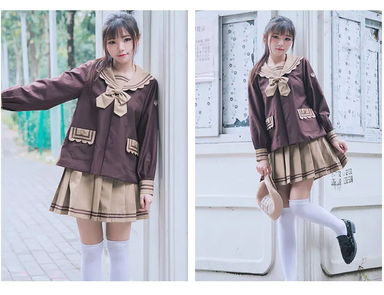 Комплект из топа и юбки униформа jk матросский воротник японский колледжский