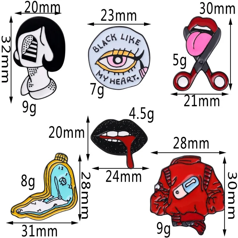 Подводка для глаз язычок губы эмалированные булавки витые часы женская