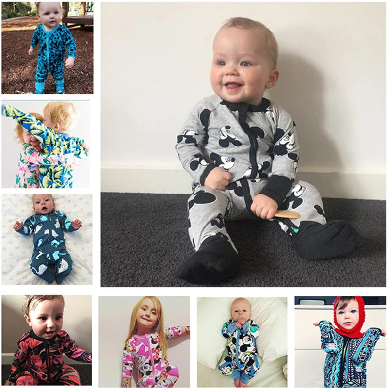 Одежда для малышей 2 лет комбинезон на молнии осенняя одежда маленьких девочек