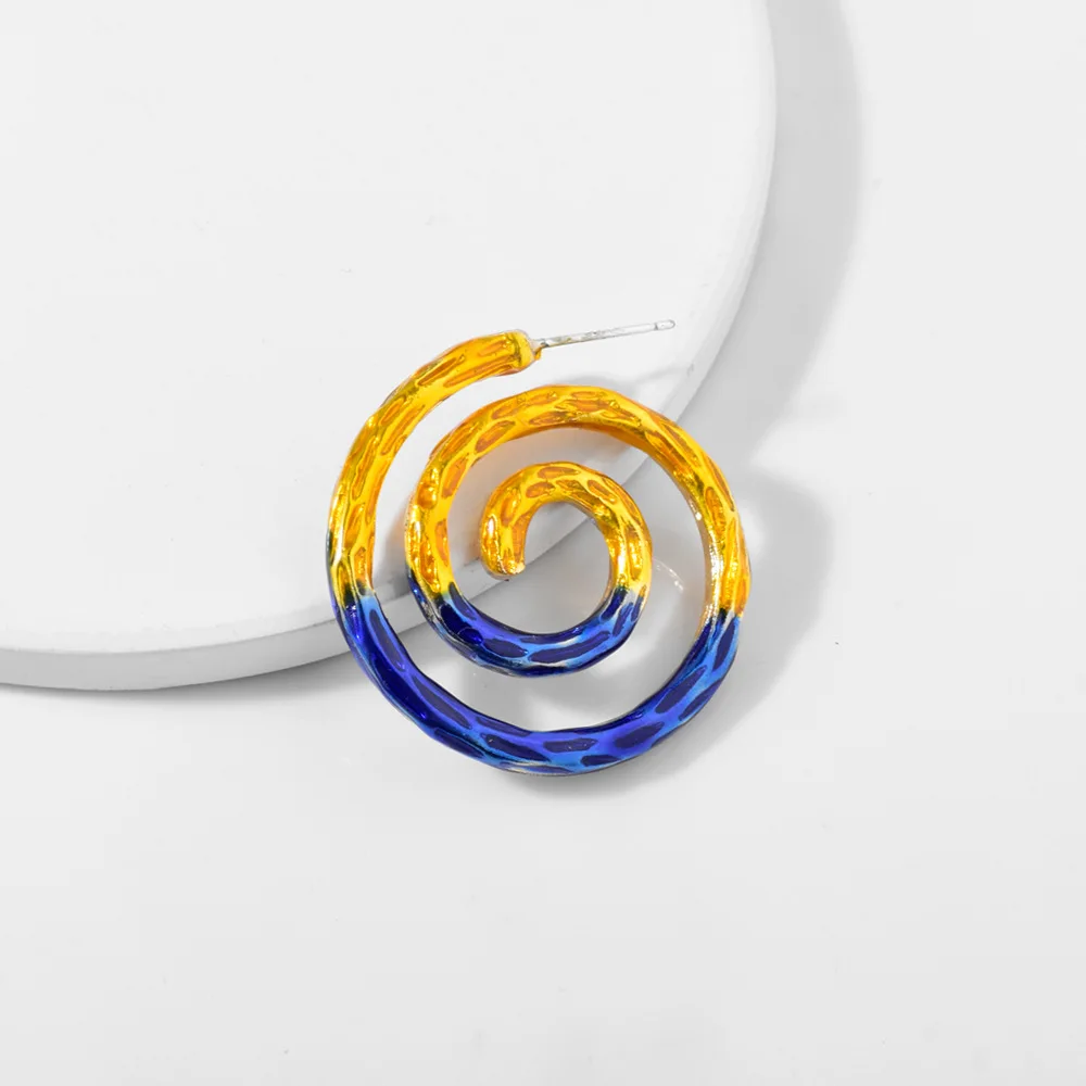 2019 новые преувеличенные круглые Спиральные серьги для женщин богемные