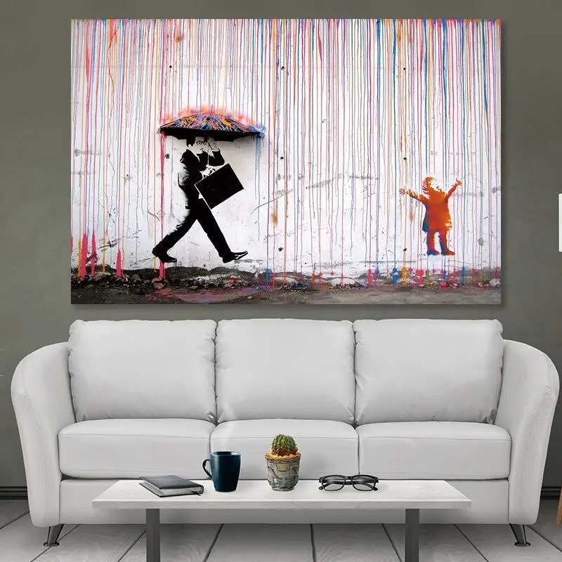 Яркие плакаты и принты Banksy украшение для дома Масляные картины абстрактные
