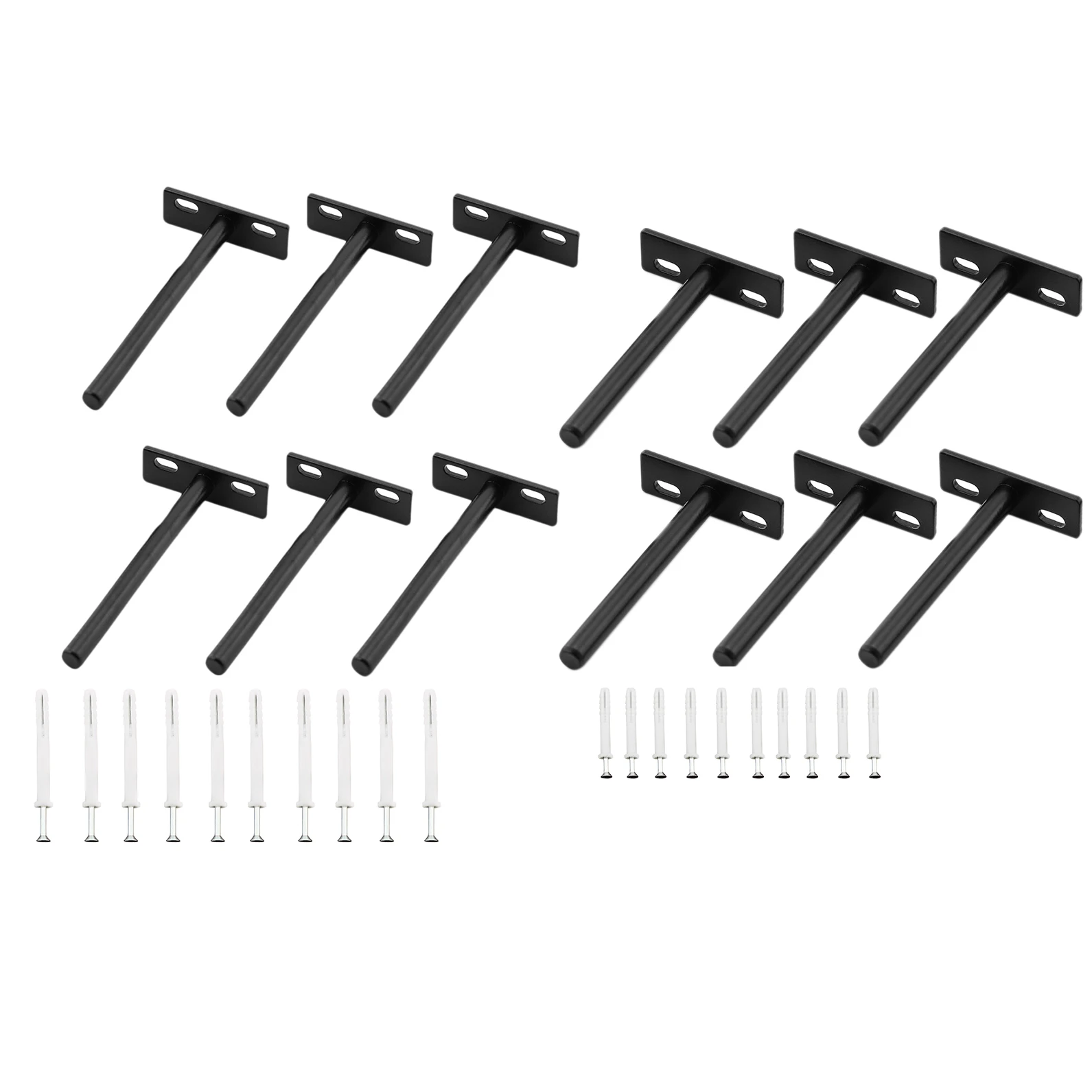 

WSFS Hot 6Pcs Floating Shelf Brackets Concealed Blind Shelf Support for Raw Wood Shelves