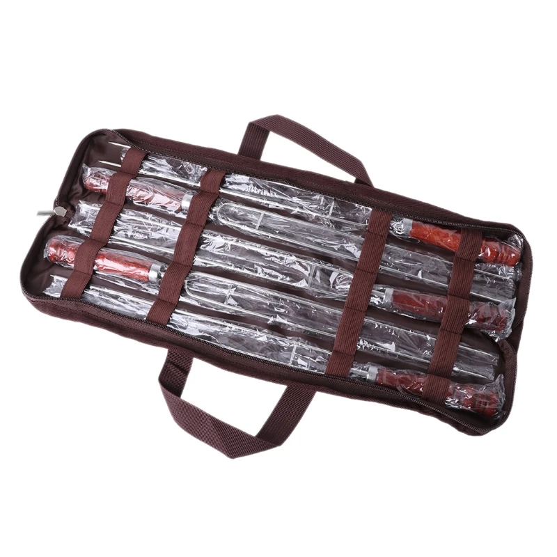 

B2RB 5pcs Roasting Forks With Bag Camping Hot Dog Skewers BBQ Forks Barbecue Tool