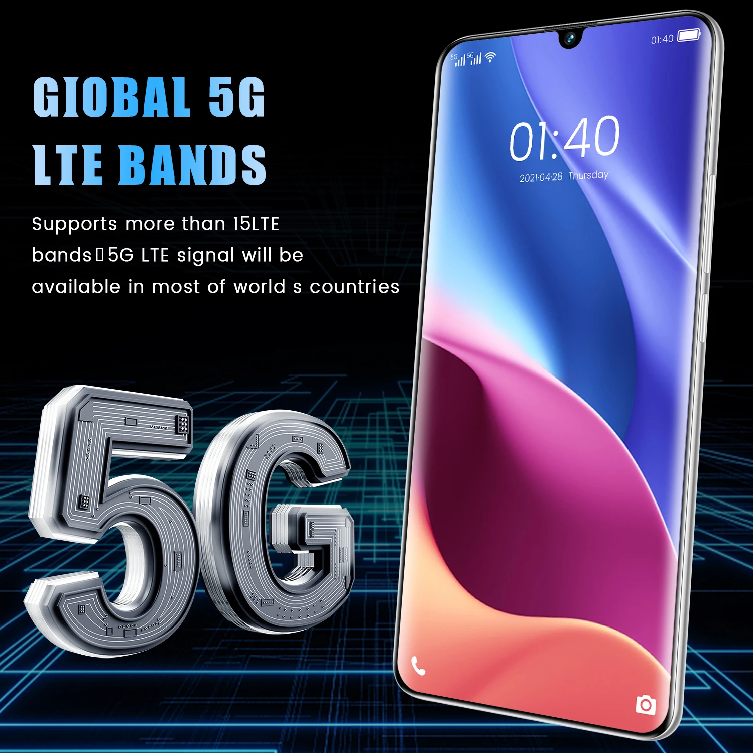 

P50 pro Smartphones 6.7 6000mAh Dual SIM 16GB RAM 512GB ROM Andriod10.0 32MP+64MP 4G LTE 5G MTK6889+ MobilePhones