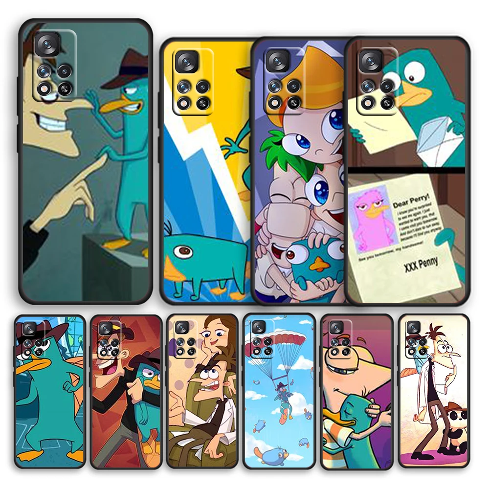 

Anime Green Funny Duck For Xiaomi Redmi Note 11 10T 5G 9T 9S 8T 7 6 Pro Max Plus 5A 4 Silicone Soft Black Phone Case