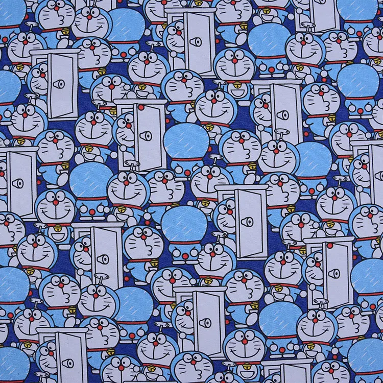 Мультфильм Япония Аниме Синий робот кошка дверь напечатанный хлопок холст ткань