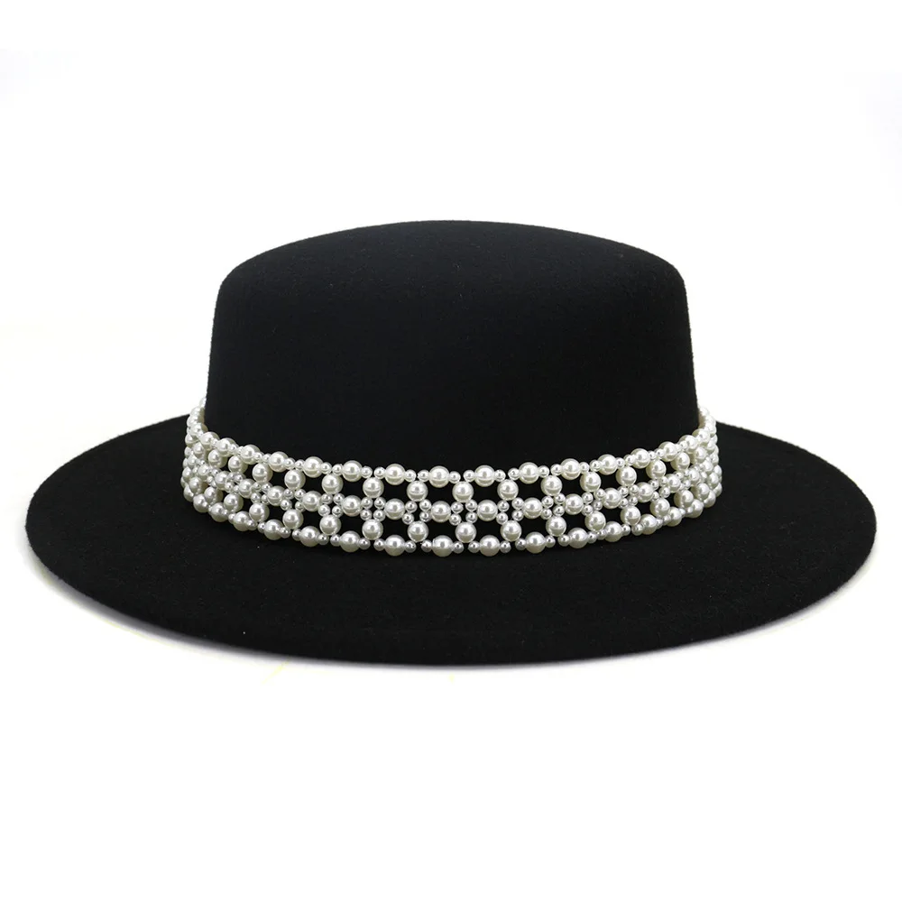 Шерстяной джазовый Fedora шляпы повседневные ботинки для мужчин и женщин кожа Перл